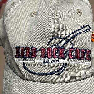 Hard Rock Cafe Beige Cap with Blue and Red Embroidery